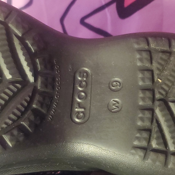 CROCS NEW BLACK SEQUIN PLATFORM BAE CROCS SIZE W9 - Picture 7 of 16